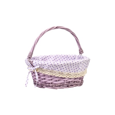 УЦЕНКА Корзина плетёная для хранения, 32×32×14 см, ручка h=14 см, сиреневая