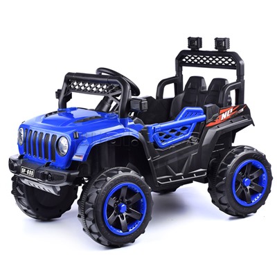 Электромобиль "Кросс" на аккумуляторе, с р/у управлением, в коробке (синий)