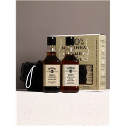 Подарочный набор «Крутой мужик», гель для душа, шампунь для волос и мочалка, 2×250