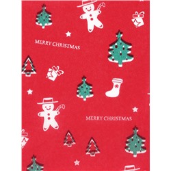 Бумага новогодняя упаковочная тишью «Пряничный человечек», красная, 50×66 см