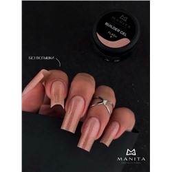 MANITA Гель моделирующий для ногтей с хлопьями юки / Builder Gel Flash №04, 15 мл 28221