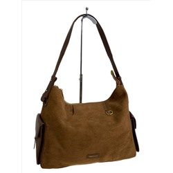 Женская сумка из искусственной замши, цвет коричневый