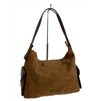 Женская сумка из искусственной замши, цвет коричневый