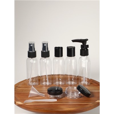 Набор для хранения, в чехле, 9 предметов, прозрачный, чёрный