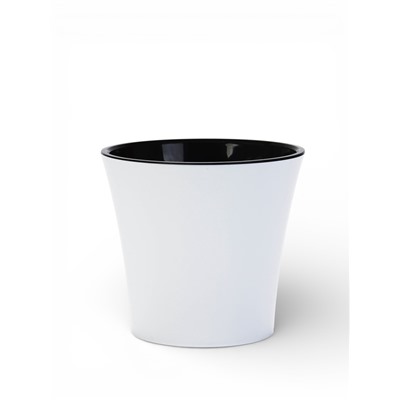 Кашпо для цветов со вставкой Santino «Арте», 3.5 л, пластик, бело-чёрный