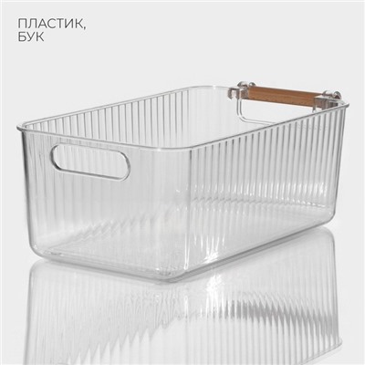 Контейнер для хранения с ручкой LaDо́m «Кристалл», 34×18.3×12 см, прозрачный