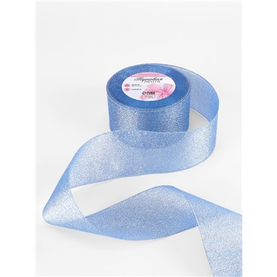 Лента парчовая, 50 мм, 23±1 м, синяя №037