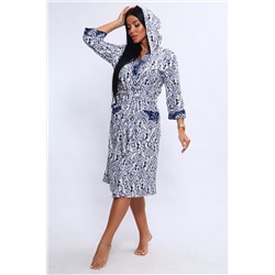 Халат 210 серый+цветы