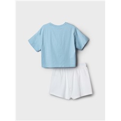 Комплект трикотажный для девочек: фуфайка (футболка), шорты