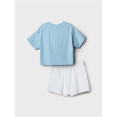 Комплект трикотажный для девочек: фуфайка (футболка), шорты