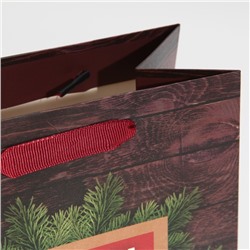 Пакет подарочный новогодний ламинированный «С Новым годом», MS 18×23×10 см