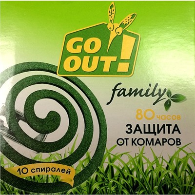 СПИРАЛИ GO OUT от комаров классик 60 часов/ (ЧЕРНЫЕ)24