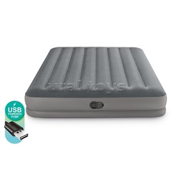 Надувной матрас 152х203х30см "Prestige" со встр. USB насосом, до 272кг, 64114 INTEX