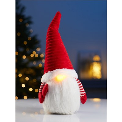 Фигура текстиль «Гном романтик в красном» 40 см, 1 LED, от батареек LR1130×3, свечение тёплое белое