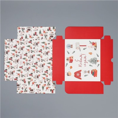 Коробка для кондитерских изделий «Новый год в стиле Хюгге», 17×20×6 см