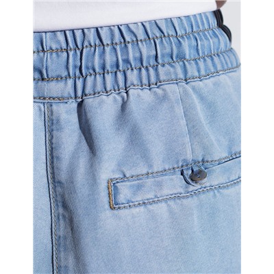 Брюки бананы с поясом на резинке из джинсового лиоцелла