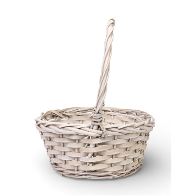 Корзина плетёная для хранения, лоза, белая, набор 3 шт.