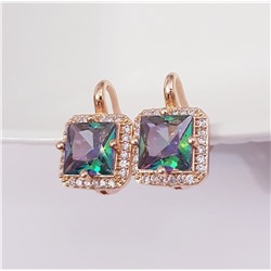 Серьги коллекция "Дубай" покрытие позолота, переливающийся камень, 141421, арт.647.833