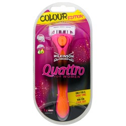 Станок для бритья Schick (Wilkinson Sword) QUATTRO Women COLOR Edition (+1 кассета)