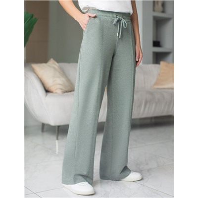 Брюки прямые из премиального футера двухнитки с эластаном