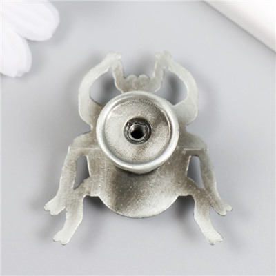 Ручка для шкатулки металл «Божья коровка», состаренное серебро, 4.8×4.3 см