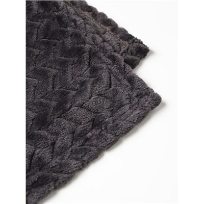 Плед «Этель» Zig-zag, 150×200 см, корал-флис, тёмно-серый