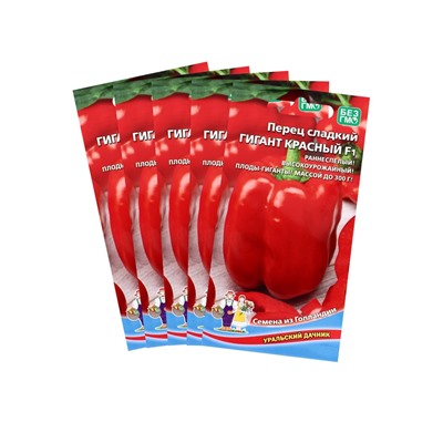 Семена Перец  сладкий "Гигант", красный, набор 5 шт