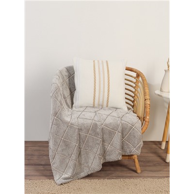 Наволочка декоративная с вышивкой SL Home, 45×45 см, хлопок 100%, молочная