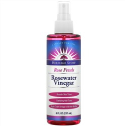Heritage Store, Rosewater Vinegar, Rose Petals, 8 fl oz (237 ml)