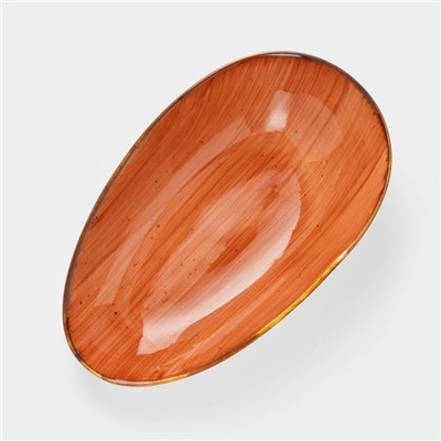 Блюдо керамическое сервировочное «Сапфир», 20.5×12.5×5 см, цвет оранжевый