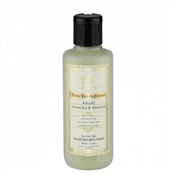 Khadi Natural Кондиционер для волос "Зеленый чай + Алоэвера" (без парабенов и СЛС) 210мл