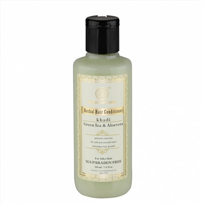 Khadi Natural Кондиционер для волос "Зеленый чай + Алоэвера" (без парабенов и СЛС) 210мл