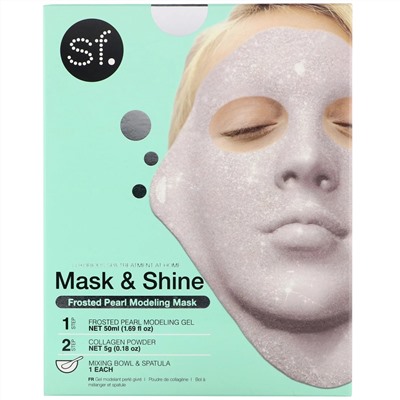 SFGlow, Mask & Shine, моделирующая маска с матовым жемчугом, набор из 4 предметов