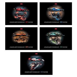 Альбом для рисования 48л "Сила зверя" 5 диз. выб.лак (094492) Хатбер