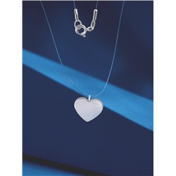 Колье двухстороннее на леске из серебра с эмалью родированное - Сердце ЛС-030-2ср