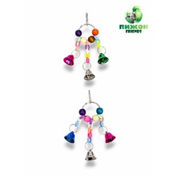Игрушка для птиц «Кольцо», 13.5×5 см, с колокольчиками, цвет МИКС