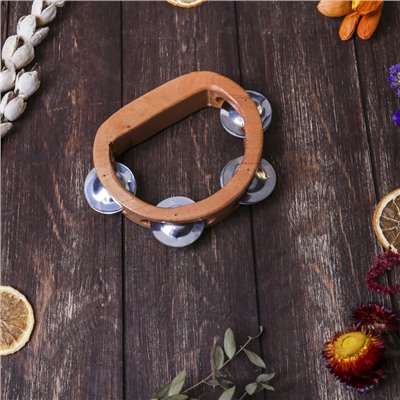 Сувенирный музыкальный инструмент «Тамбурин», 3×16×12 см, дерево