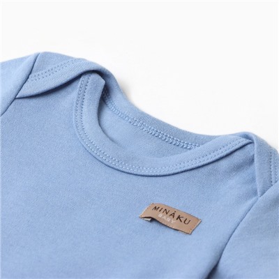 Костюм детский (боди, шорты) MINAKU, рост 62-68 см, пыльно-голубой