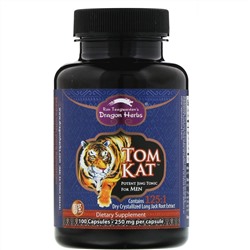 Dragon Herbs, Tom Kat, мощный цзин-тоник для мужчин, 250 мг, 100 капсул