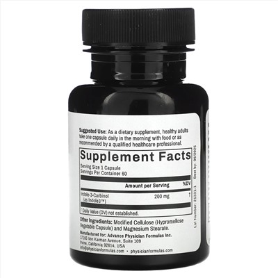 Advance Physician Formulas, индол-3-карбинол, 200 мг, 60 вегетарианских капсул