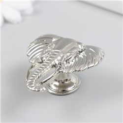 Ручка для шкатулки металл «Голова слона», серебро, 4.5×4.2 см