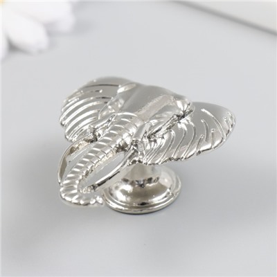 Ручка для шкатулки металл «Голова слона», серебро, 4.5×4.2 см