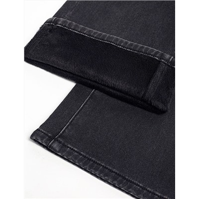 Прямые джинсы из эластичного денима на флисе