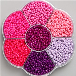 Бисер стекло 12/0 в цветке «Закат» цветной 7 цветов × 8 г 8.2×8.2×2 см