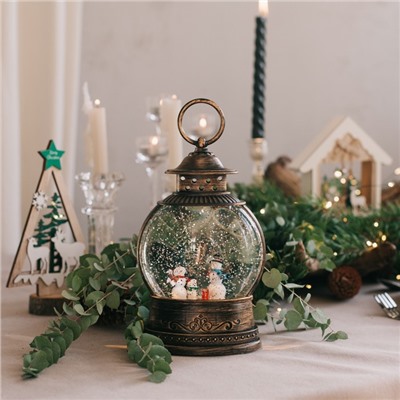 Светодиодная фигура «Семья снеговиков» 12×20.5×7.8 см, пластик, от батареек АААх3, свечение тёплое белое