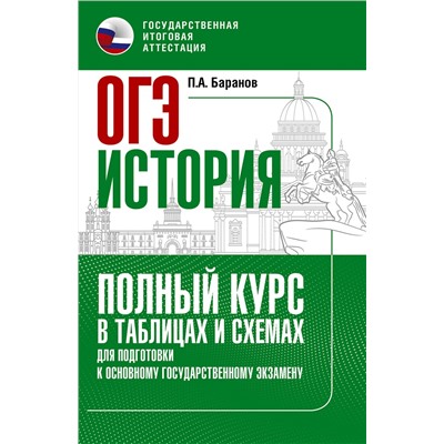 АСТ Баранов П.А. "ОГЭ. История. Полный курс в таблицах и схемах для подготовки к ОГЭ"