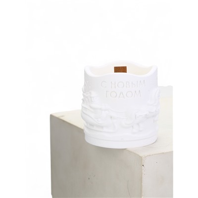 Свеча гипс "Новый год", аромат мускат