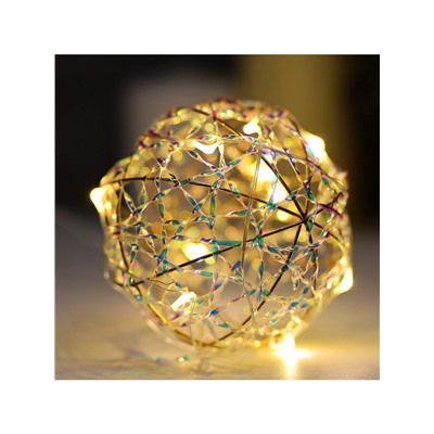Подвеска световая «Шар плетеный», 10 см, 10 LED, от батареек ААx2, свечение тёплое белое