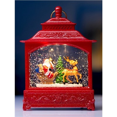 Фигура светодиодная «Упряжка» 5.5×14×19.5 см, от батареек 3хААА, музыка, USB, свечение тёплое белое