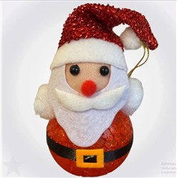 Новогоднее украшение, светящийся Санта 8см